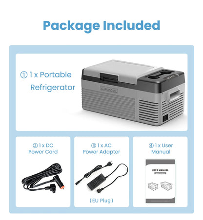 Alpicool CL15 15L Car Refrigerator 12V Compressor Fridge Mini Freezer 12/24V DC 100-240V AC Portable Cooler for Camping Travel