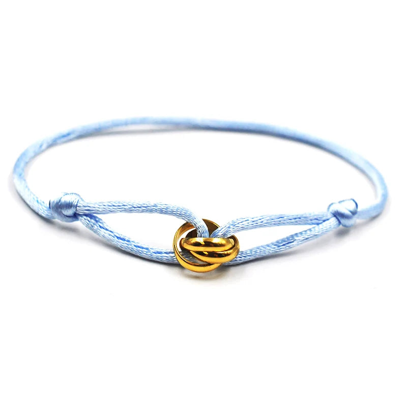 Zalman Wholesale GDS888 Luxury Unisex Bracelet 3 Metal Buckle Hand Chain Adjustable Men's Rope Bracelet for Women Jewelry Gifts