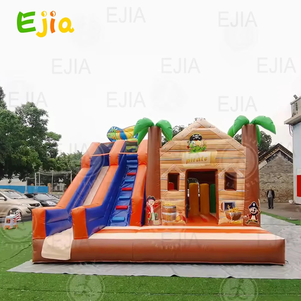 Commercial 17FT Large Inflatable  Pirate Jungle Bounce House With Slide Jumping Castle Bouncy House  For Kids  Outdoor Party