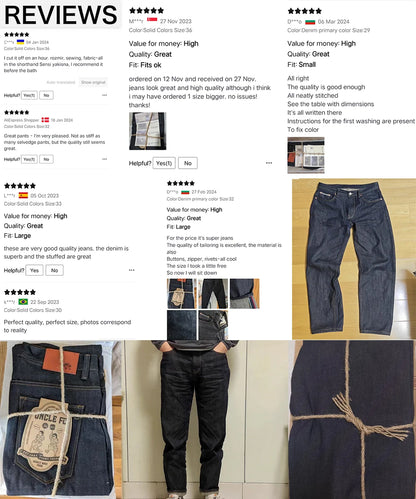 Maden Retro 11.6oz Selvedge Raw Denim Jeans Tapered Regular Fit Cotton Jeans with Zipper Fly High Quality Versatile Men's Pants