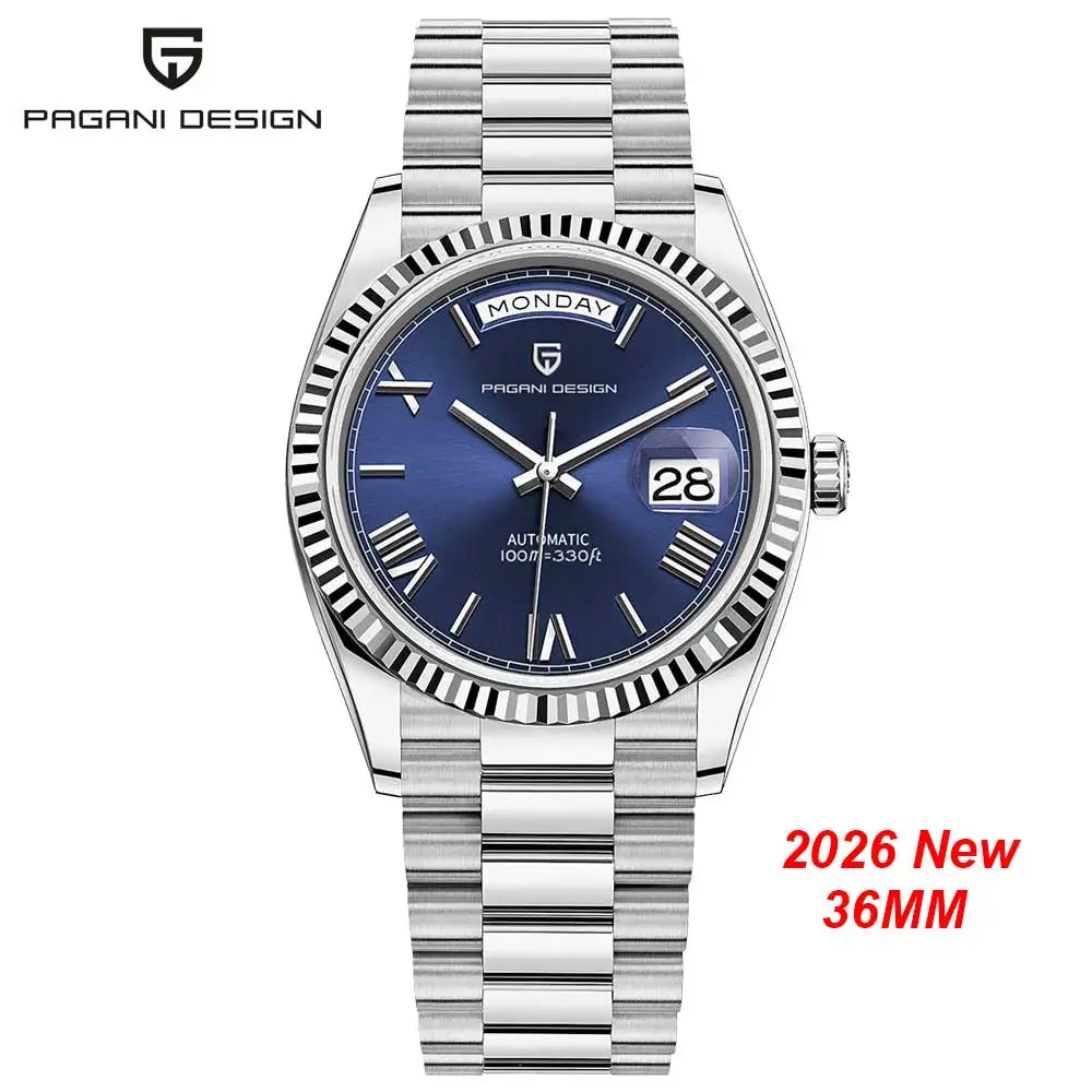 New PAGANI DESIGN 2026 watch, moon phase, luxury, gold, quartz, sport man, VK63, waterproof, sapphire glasses, anti-reflective, wristwatch, luminous ceramic glasses, stainless steel