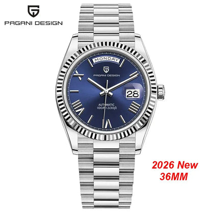 New PAGANI DESIGN 2026 watch, moon phase, luxury, gold, quartz, sport man, VK63, waterproof, sapphire glasses, anti-reflective, wristwatch, luminous ceramic glasses, stainless steel