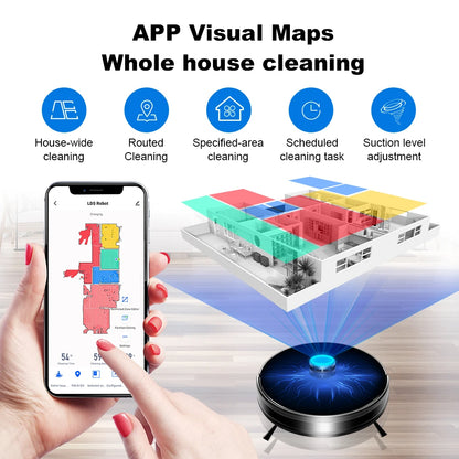 Robot Vacuum Cleaner Liectroux/LILIN X6,Laser System,Multiple-Floor Maps,Restricted Area Setting for Home Carpet Cleaning