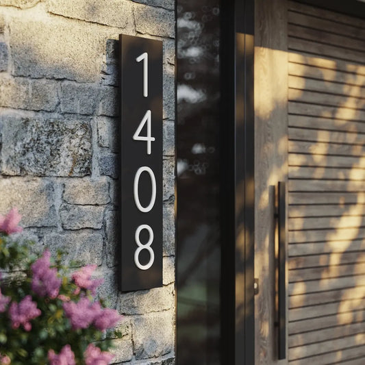 Custom Modern House Number Sign Matte Acrylic Address Digit Sign Outdoor Waterproof Plaques Large Vertical & Horizonta Door Sign
