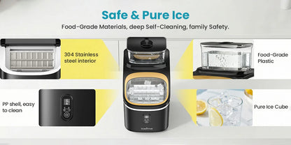 LOEFME Portable Ice Maker Machine 15kg/24h 6-13 Mins Quick Ice 16pcs Ice Cubes Countertop Ice Machine for Home Kitchen Party RV