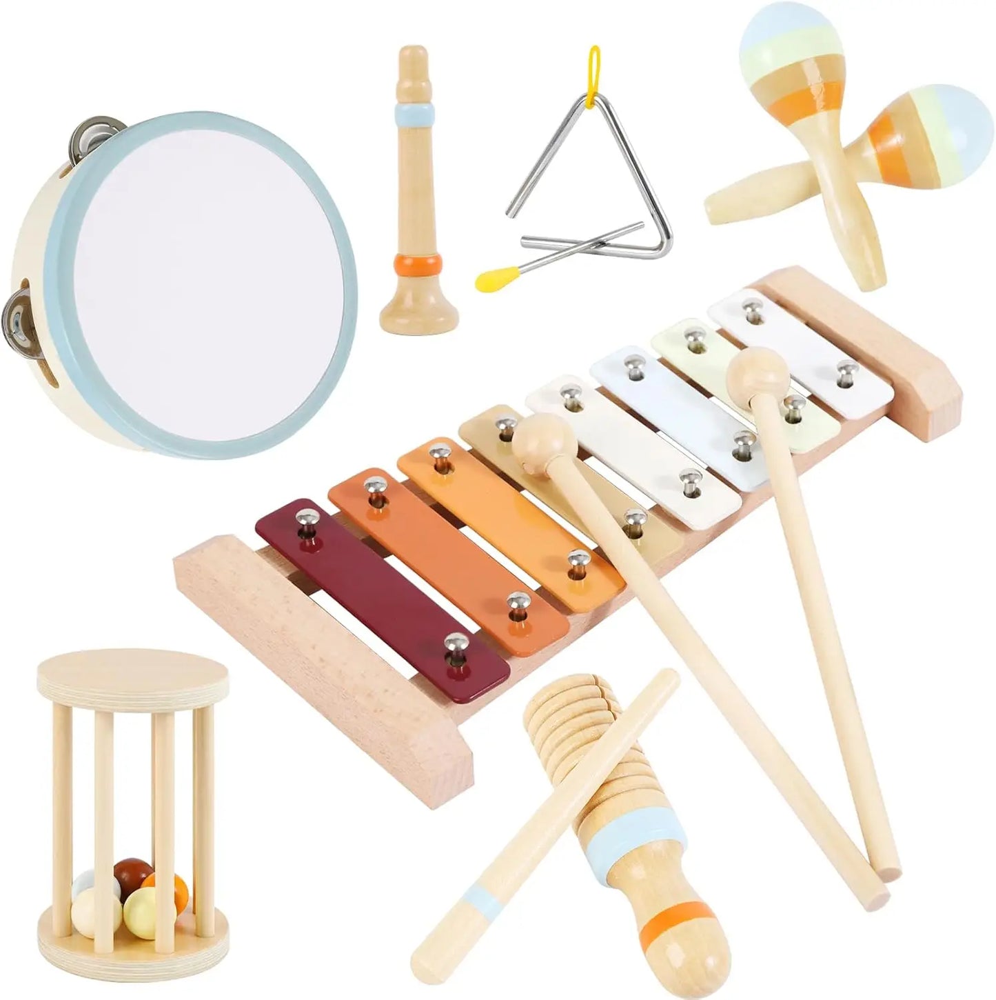 Baby Musical Instruments Montessori Wooden Toys,Percussion Xylophone Set for Toddlers,Preschool Educational Gifts