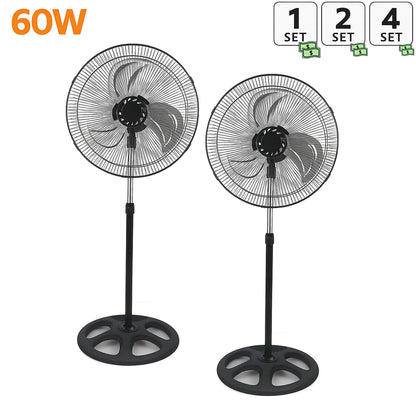 80W Silent Standing Fan with 3 Speeds and Oscillating Function, Diameter 45cm, Temperature Range 5 to 42 Degrees, Ce and Rohs Certified, Powerful and Efficient