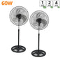 80W Silent Standing Fan with 3 Speeds and Oscillating Function, Diameter 45cm, Temperature Range 5 to 42 Degrees, Ce and Rohs Certified, Powerful and Efficient