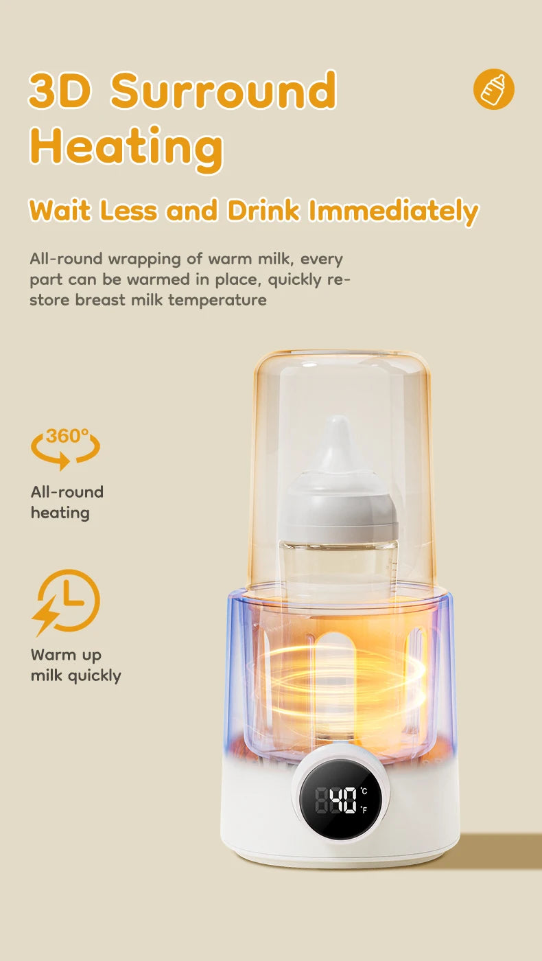 MAMIJOY Baby Bottle Warmer Multi Function 36-100° Adjustable Food Heater Milk Warmer Steriliser ACcurate Temperature Control N22
