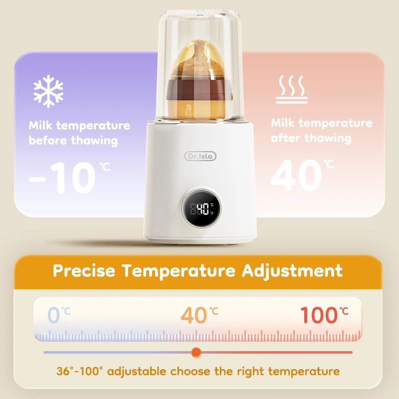 MAMIJOY Multi Function Baby Bottle Warmer 36-100° Adjustable Food Heater Milk Warmer Steriliser ACcurate Temperature Control N22