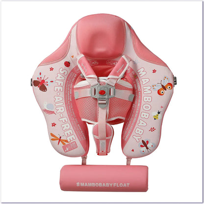 Mambobaby Animal Float Non-Inflatable Safe Solid Core Baby Swimming Buoy Water Trainer Infant Pool Floator Swim Ring with Canopy