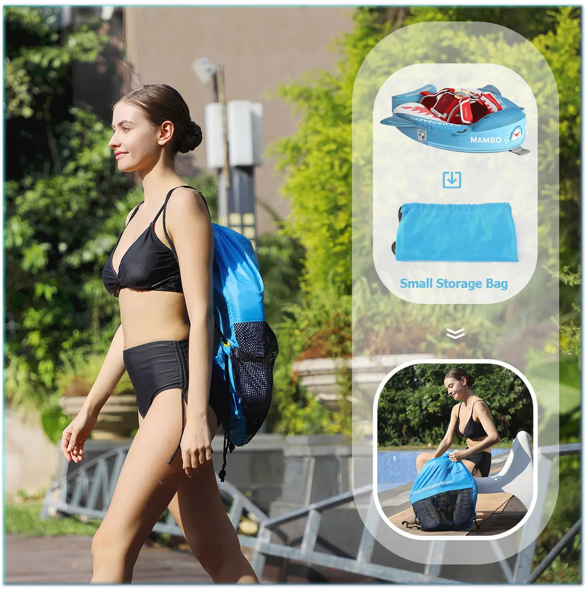 Mambobaby Baby Pool Float Vip 5 Dropshipping Blackproof Pool Mat For Infant Non-Inflatable Natation Buoy With Parasol Beach Toys