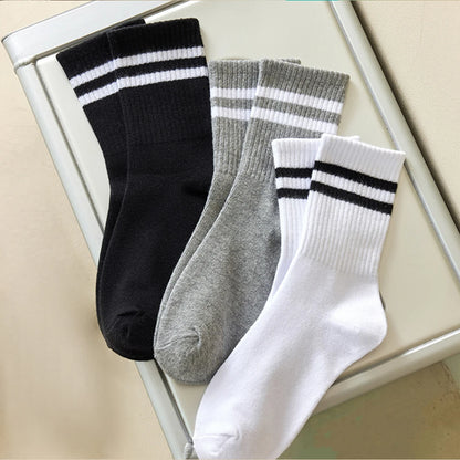 10/20 Pairs  Women Mid-Tube Socks Solid Colour Autumn Winter Breathable Comfortable Sport Sweat Absorbent Man And  Women's Socks