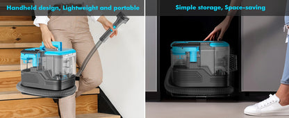 25KPA Washing Vacuum Cleaner, Portable Wired Rug Cleaner, Removable Stain Cleaner with Two Water Tanks, Wet and Dry Vacuum Cleaner