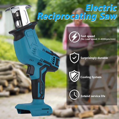 100mm Cordless Electric Reciprocating Saw 3000rpm Variable Speed Metal Wood Cutting Tool Electric Saw For Makita 18V Battery