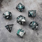 D&D kauliukai, 7 kauliukų metalinis DND kauliukų rinkinys, svertiniai metaliniai „Dungeons and Dragons“ kauliukai, daugiakampiai D ir D kauliukai, skirti vaidmenų žaidimui