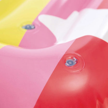 Colorful Rainbow Inflatable Mat Size 175X117X20Cm Maximum Capacity 100kg Resistant Material Safety Valves Design with Clouds and Stars Lightweight Foldable for Pool Beach Lake Fun and Aquatic Relaxation Adults Summer