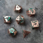 D&D kauliukai, 7 kauliukų metalinis DND kauliukų rinkinys, svertiniai metaliniai „Dungeons and Dragons“ kauliukai, daugiakampiai D ir D kauliukai, skirti vaidmenų žaidimui