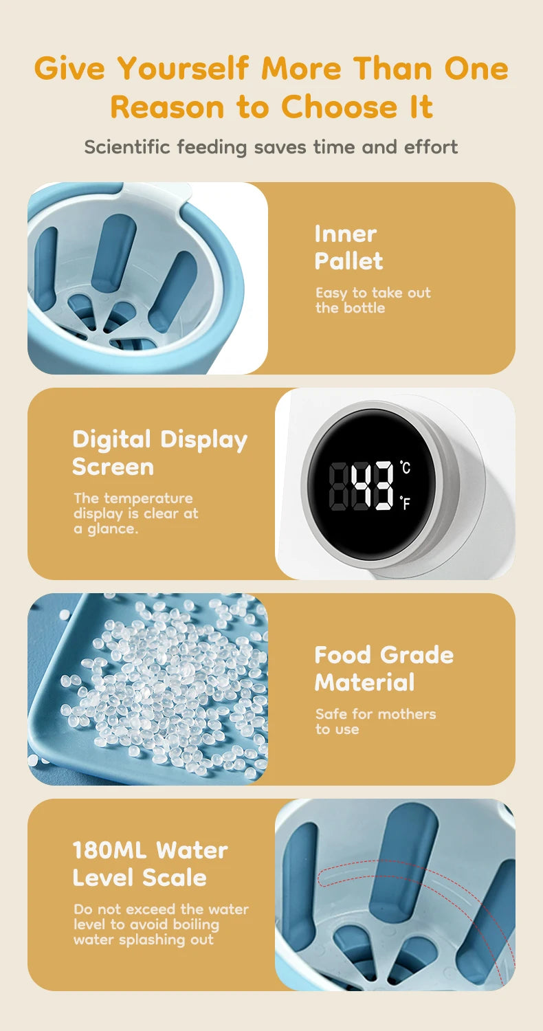 MAMIJOY Multi Function Baby Bottle Warmer 36-100° Adjustable Food Heater Milk Warmer Steriliser ACcurate Temperature Control N22
