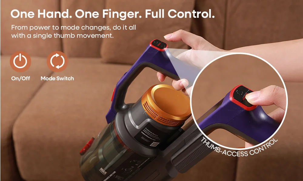 Erabros EV7 Cordless Vacuum Cleaner,70KPa Suction,550W Motor,70Min Runtime,Charging Storage Base,Stick Vacuum with Aroma Design