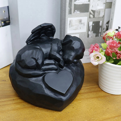 Wooden Cat Urn Pet Cremation Urn Organizer Sculpture for Ash Memorial Keepsake Box Memorial Pets Gift Supplies Storage Container
