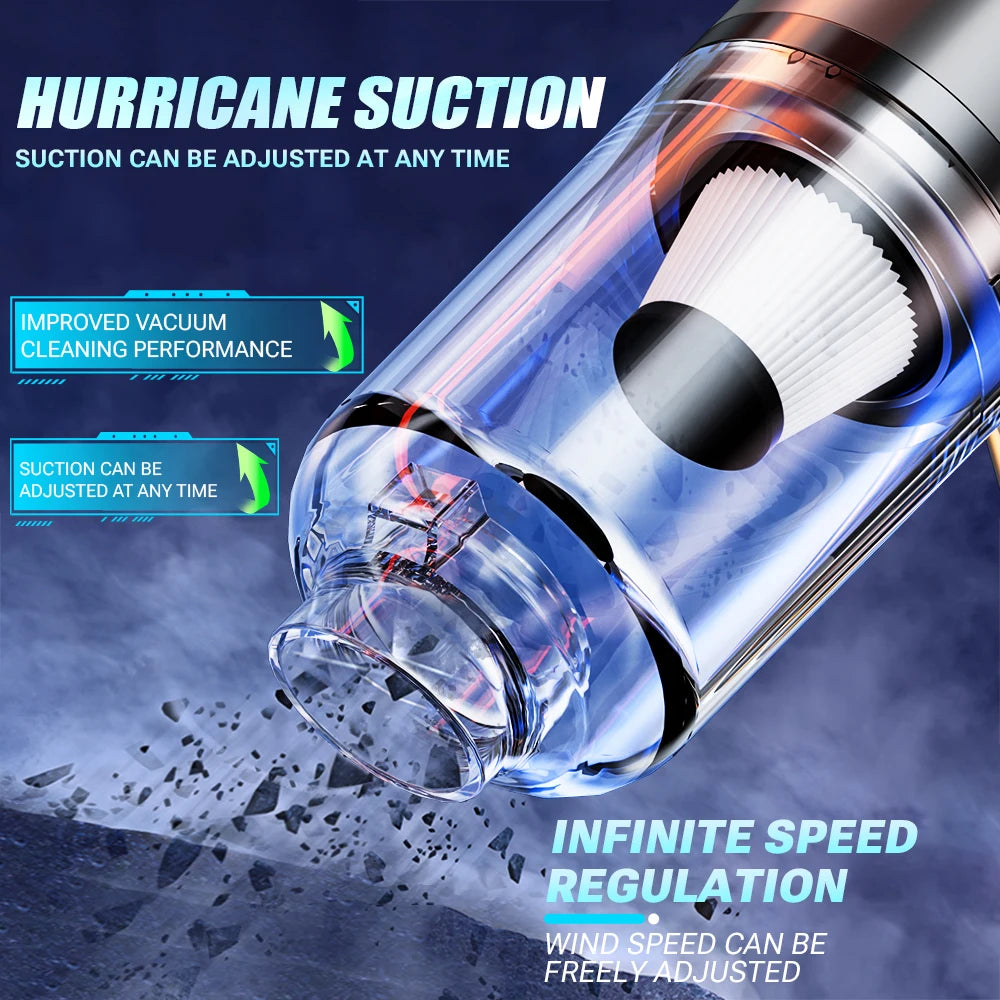SZUK 148000PA Car Vacuum Cleaner Strong Suction Cordless Handheld Cleaning Machine Wireless Mini Portable Vacuum Cleaner for Car