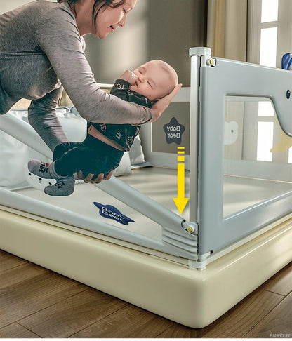 PANGDUBE 1 piece Baby Safety Railing for Children Bed Rail Guard Protective Barrier for Kid Bed Need to Screw Installation