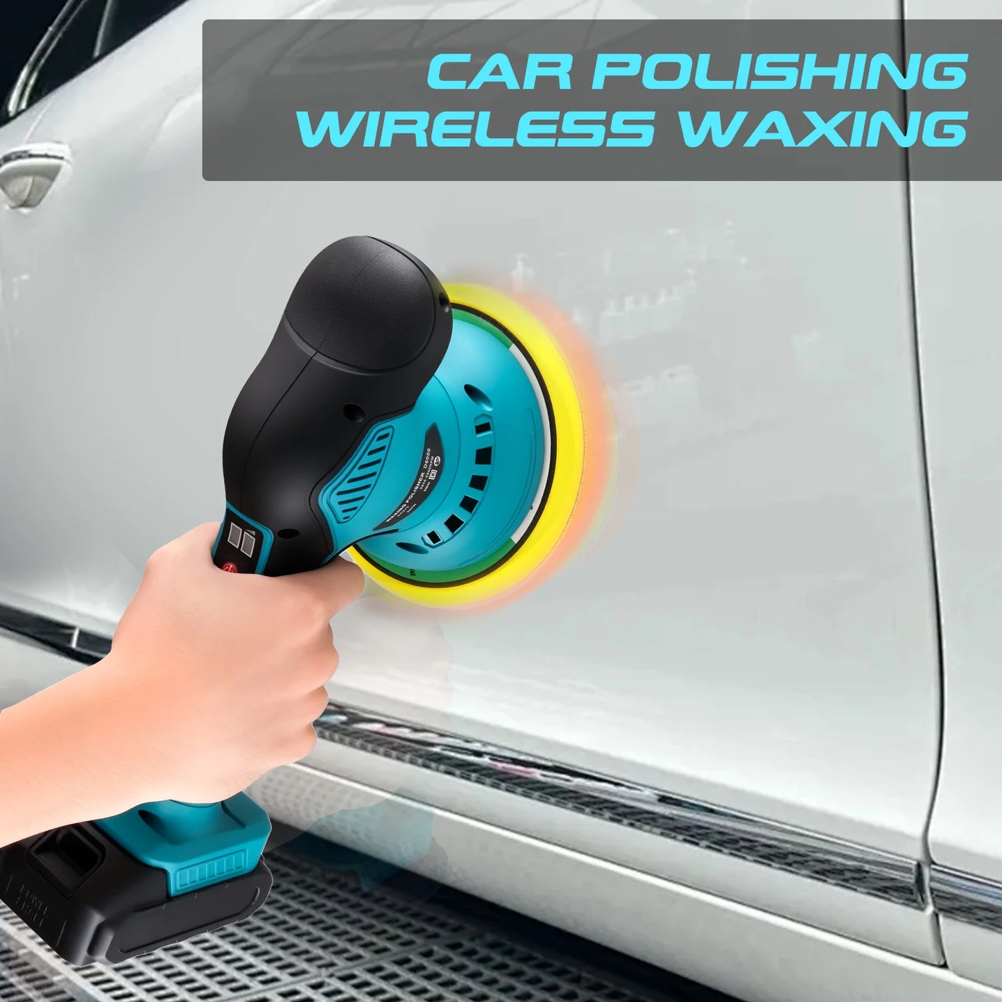Podofo 8Gear Cordless Car Polisher Electric Polisher Auto Digital Display Car Waxing Polishing Machine Rust Removal Tool For Makita 18V Battery Pin
