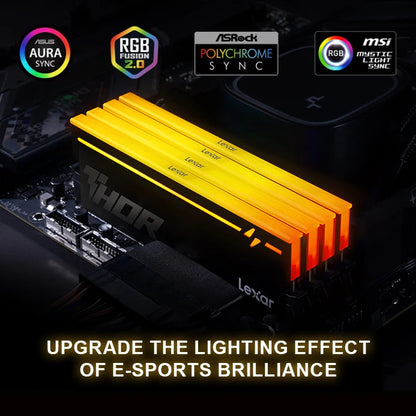 Lexar THOR RGB 2nd DDR5 RAM 6000MHz 16GBx2 CL38 1.35V Micron DRAM Chip Gaming Desktop Memory Overclocking Intel XMP 3.0 AMD EXPO