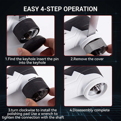 Podofo 12V Wireless Mini Polishing Machine 6 Speed Adjustable Handheld Detail Polisher Portable Electric Buffing Tool For Car Beauty Furniture Surface Polishing