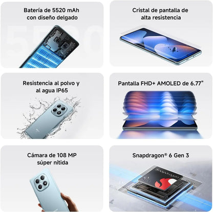 Xiaomi Redmi Note 15 5G 8GB 256GB 6.77" FHD+ AMOLED Display Snapdragon 6 Gen 3 108MP Camera 5520mAh Battery Without Charger