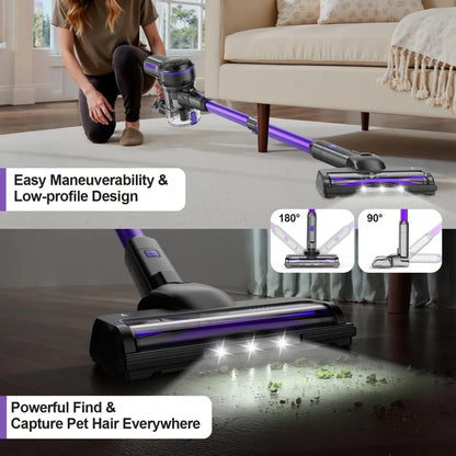 Inse S7P Cordless Vacuum Cleaner, 60KPa, 1.3 L Dust Cup, Removable Battery, for Pet Hair, Carpet, Hard Floors