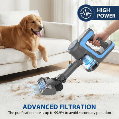 3-in-1 Ultra Powerful Cordless Stick Vacuum Cleaner – 65 Min Runtime, 15kPa Suction, Motorized Anti-Pet Hair Brush, Lightweight & Quiet – Perfect for Hard Floors, Carpets and Cars
