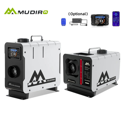 MUDIRO M-5S EVO-H Diesel Air Heater, CO Protection,Custom Alarm & Auto Shutoff, Whisper-Quiet, ±2°F Precision Temp, 5500m Auto-Adaptive Altitude,Smart LCD Bluetooth & Remote, Auto Start/Stop, for Car/Truck/RV/Boat/Tent/Bus/