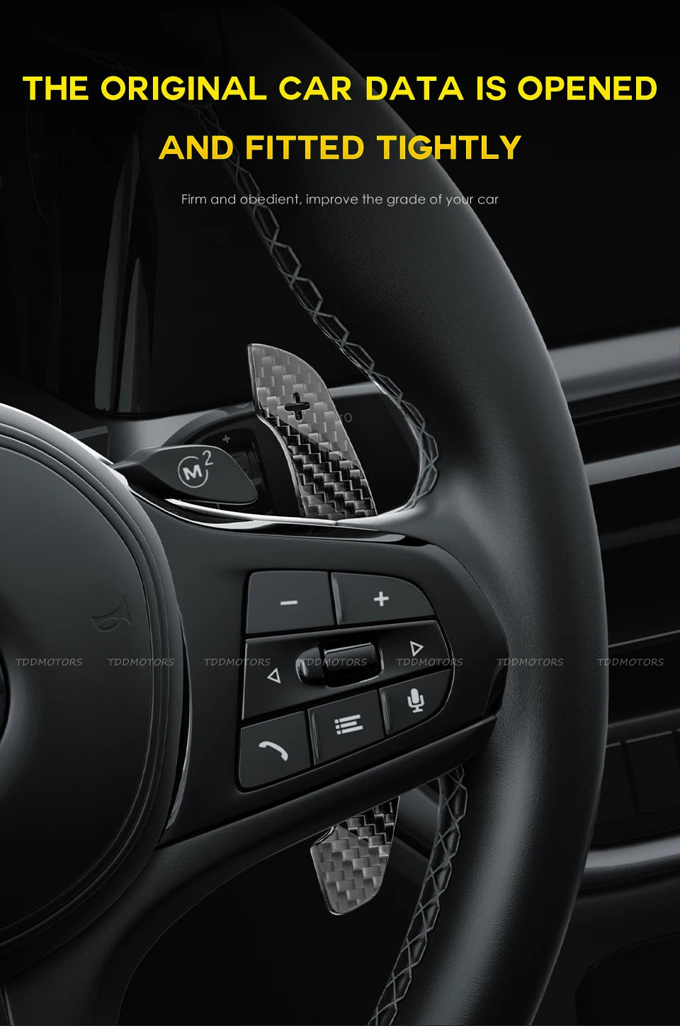 TDD Carbon Fiber Steering Wheel Magnetic Paddle Shifter for Volkswagen Golf 8 MK8 CC GTI R Car Modified Interior