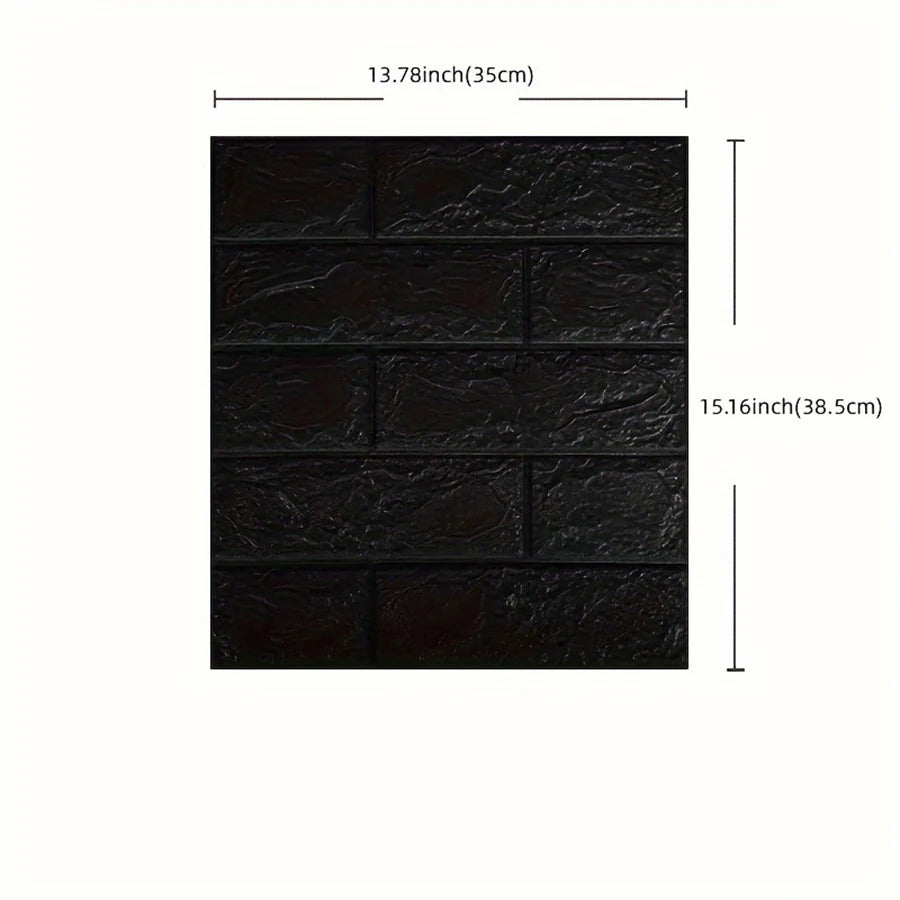 Black Brick Pattern Wallpaper Thick Waterproof and Moisture-Proof Living Room Bedroom Decorative Sticker Self-Adhesive
