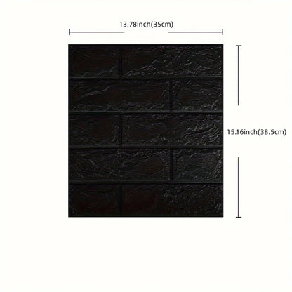 Black Brick Pattern Wallpaper Thick Waterproof and Moisture-Proof Living Room Bedroom Decorative Sticker Self-Adhesive