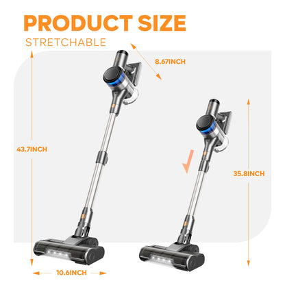 Inse S9X cordless vacuum cleaner, 70KPa, 1 L dust cup, light display battery, for animal hair, Carpet