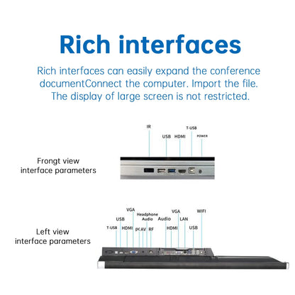 65 75 86 Inch Smart Tv for Classroom and Conference, Digital Electronic Whiteboard 4K HD Touch Screen Interactive Board On Wheel