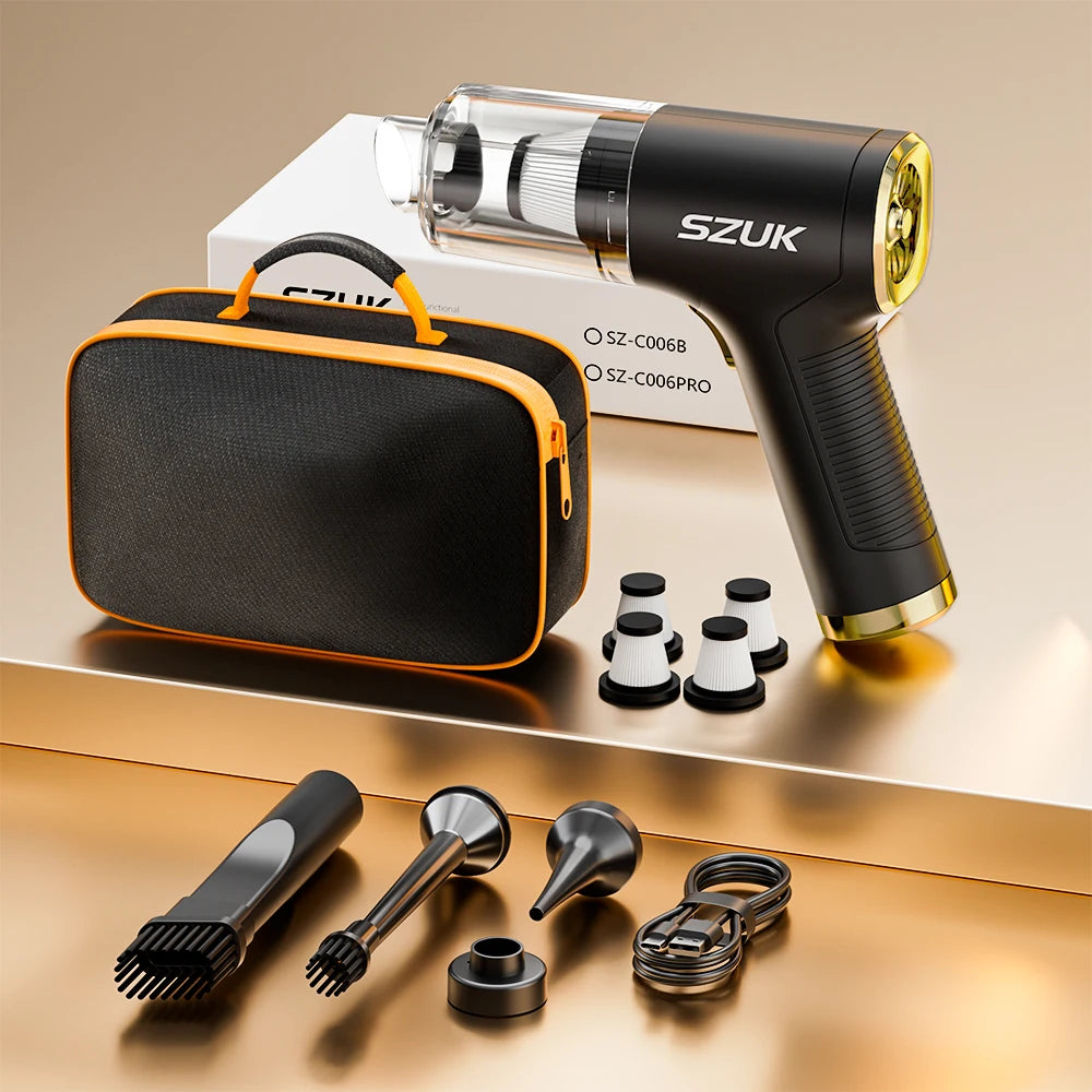 SZUK New Mini Car Vacuum Cleaner Powerful 17000PA Cleaning Machine Strong Suction Handheld Portable Wireless Vacuum Cleaner Car