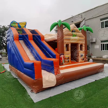 Commercial 17FT Large Inflatable  Pirate Jungle Bounce House With Slide Jumping Castle Bouncy House  For Kids  Outdoor Party