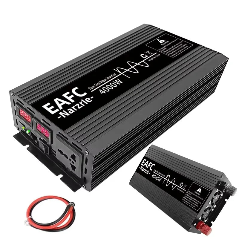 EAFC Pure Sine Wave Inverter 4000W/3000W/2000W DC 12V To AC 220V Voltage Transfer Converter Universal EU Socket Auto Accessories