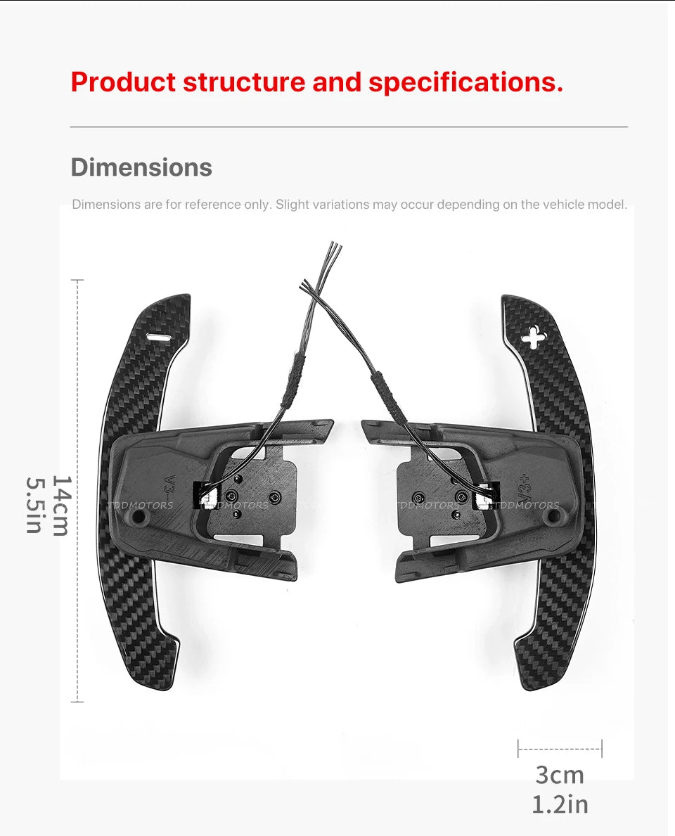 TDD Carbon Fiber Magnetic Paddle Shifters for Volkswagen GTI Golf 7 Golf R MK7/7.5 VW Scirocco Arteon Shift Paddle Extensions