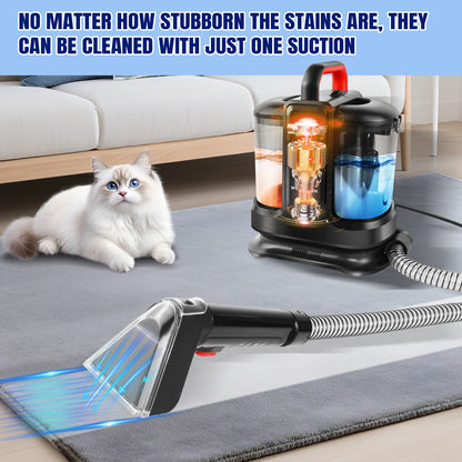 450W High Power Wet Vacuum Cleaner with 15000Pa Strong Suction, Dry-Wet Mop Vacuum, 1.2L Clean Water Tank + 0.6L Dirty Water Tank, for Carpet, Sofa, Upholstery, Car Interior Cleaning, Home and Vehicle Use