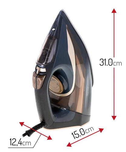 3400W steam iron with ceramic auto-off anti-drip anti-calc self-clean steam stroke 80g/min. Washer