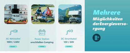 Car cooling box with compressor, 18/20/30.6/35/45/49.4L, with app, portable refrigerator 12V 24V 230V, camping refrigerator down to -20°C for cars and trucks