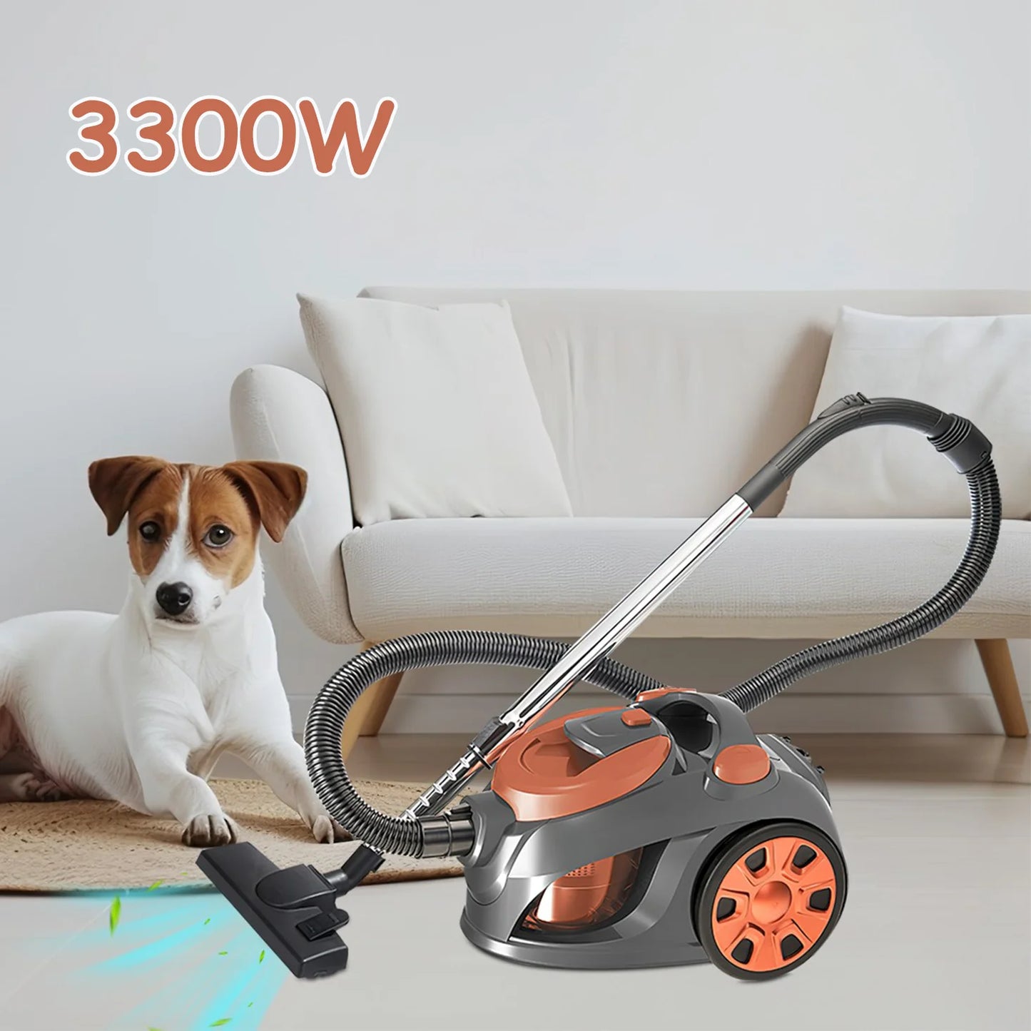 3300W Portable Vacuum Cleaner Powerful Household Multi-functional Dust Removal Mite Vacuum Cleaner for Floors Tile Carpets Hair