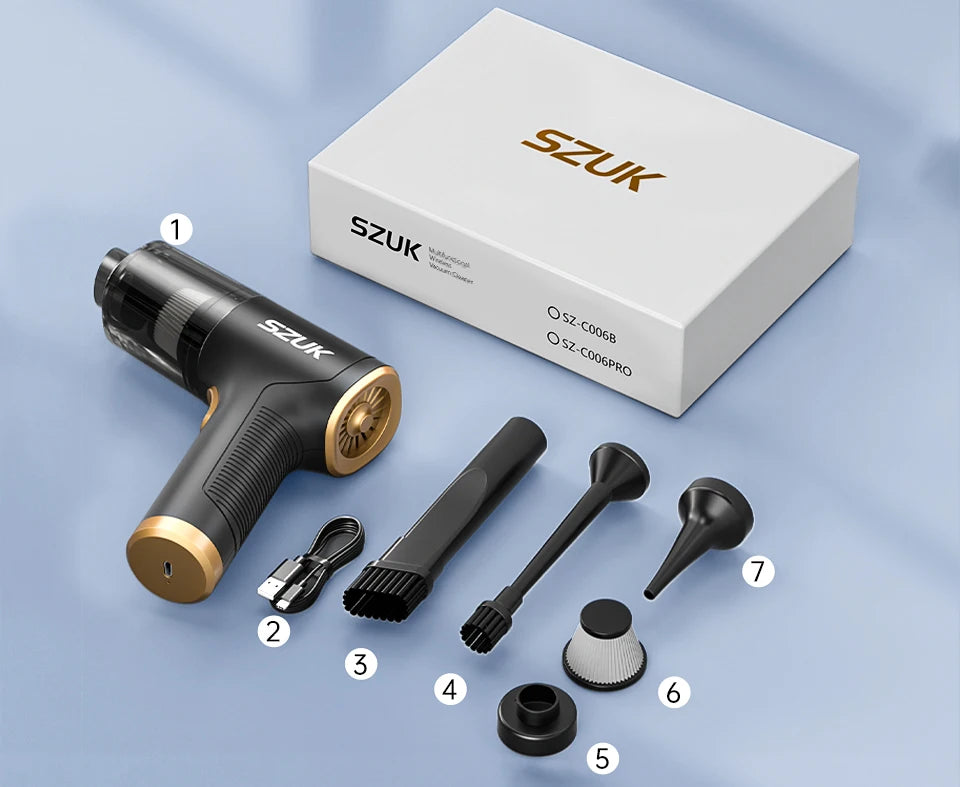 SZUK New Mini Car Vacuum Cleaner Powerful 17000PA Cleaning Machine Strong Suction Handheld Portable Wireless Vacuum Cleaner Car