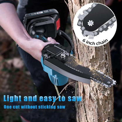 6Inch Brushless Electric Chainsaw Cordless Woodworking Cutter Saw Garden Power Tool For Makita 18V Battery Pin