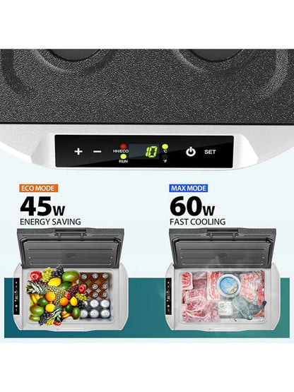 Car cooling box with compressor, 18/20/30.6/35/45/49.4L, with app, portable refrigerator 12V 24V 230V, camping refrigerator down to -20°C for cars and trucks